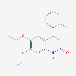 molecular formula C20H23NO3 B4654998 6,7-diethoxy-4-(2-methylphenyl)-3,4-dihydro-2(1H)-quinolinone 