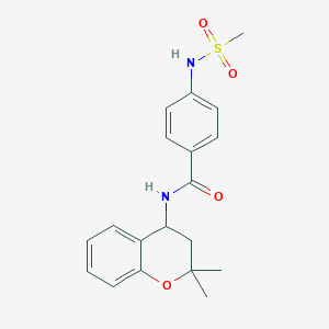 molecular formula C19H22N2O4S B4655006 N-(2,2-dimethyl-3,4-dihydro-2H-chromen-4-yl)-4-[(methylsulfonyl)amino]benzamide 