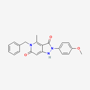 molecular formula C21H19N3O3 B4655025 5-benzyl-2-(4-methoxyphenyl)-4-methyl-1H-pyrazolo[4,3-c]pyridine-3,6(2H,5H)-dione 