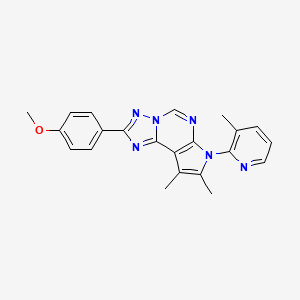 molecular formula C22H20N6O B4655064 2-(4-methoxyphenyl)-8,9-dimethyl-7-(3-methyl-2-pyridinyl)-7H-pyrrolo[3,2-e][1,2,4]triazolo[1,5-c]pyrimidine 