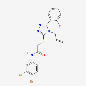 molecular formula C19H15BrClFN4OS B4655067 2-{[4-allyl-5-(2-fluorophenyl)-4H-1,2,4-triazol-3-yl]thio}-N-(4-bromo-3-chlorophenyl)acetamide 