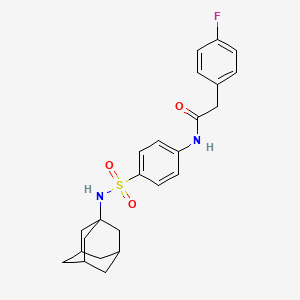 molecular formula C24H27FN2O3S B4655075 N-{4-[(1-adamantylamino)sulfonyl]phenyl}-2-(4-fluorophenyl)acetamide 