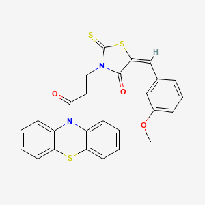 molecular formula C26H20N2O3S3 B4655116 5-(3-methoxybenzylidene)-3-[3-oxo-3-(10H-phenothiazin-10-yl)propyl]-2-thioxo-1,3-thiazolidin-4-one 