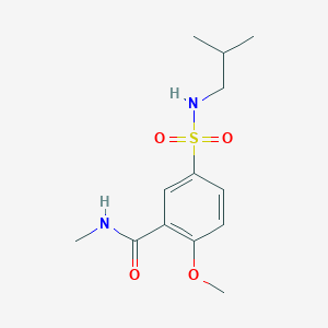 molecular formula C13H20N2O4S B4655130 5-[(isobutylamino)sulfonyl]-2-methoxy-N-methylbenzamide 