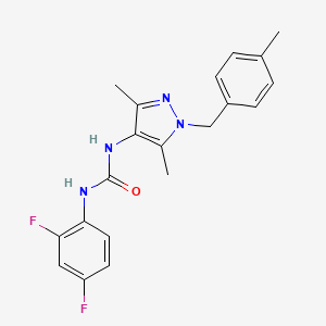 molecular formula C20H20F2N4O B4655132 N-(2,4-difluorophenyl)-N'-[3,5-dimethyl-1-(4-methylbenzyl)-1H-pyrazol-4-yl]urea 