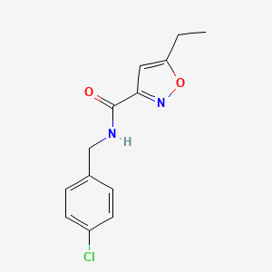 molecular formula C13H13ClN2O2 B4655139 N-(4-chlorobenzyl)-5-ethyl-3-isoxazolecarboxamide 