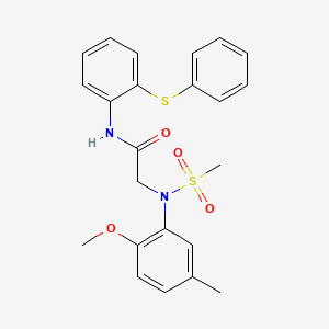 molecular formula C23H24N2O4S2 B4655149 N~2~-(2-methoxy-5-methylphenyl)-N~2~-(methylsulfonyl)-N~1~-[2-(phenylthio)phenyl]glycinamide 