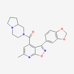 molecular formula C22H22N4O4 B4655157 3-(1,3-benzodioxol-5-yl)-4-(hexahydropyrrolo[1,2-a]pyrazin-2(1H)-ylcarbonyl)-6-methylisoxazolo[5,4-b]pyridine 