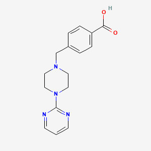molecular formula C16H18N4O2 B4655170 4-{[4-(2-pyrimidinyl)-1-piperazinyl]methyl}benzoic acid 