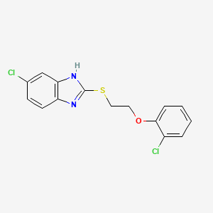 molecular formula C15H12Cl2N2OS B4655176 5-chloro-2-{[2-(2-chlorophenoxy)ethyl]thio}-1H-benzimidazole 