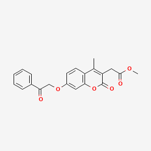 molecular formula C21H18O6 B4655177 methyl [4-methyl-2-oxo-7-(2-oxo-2-phenylethoxy)-2H-chromen-3-yl]acetate 