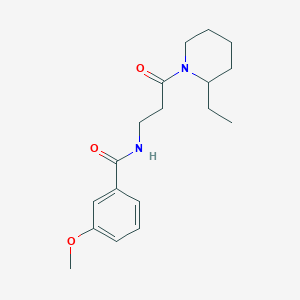 N-[3-(2-ethyl-1-piperidinyl)-3-oxopropyl]-3-methoxybenzamide