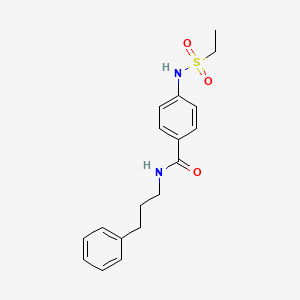 molecular formula C18H22N2O3S B4655185 4-[(ethylsulfonyl)amino]-N-(3-phenylpropyl)benzamide 