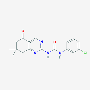molecular formula C17H17ClN4O2 B4655206 N-(3-chlorophenyl)-N'-(7,7-dimethyl-5-oxo-5,6,7,8-tetrahydro-2-quinazolinyl)urea 