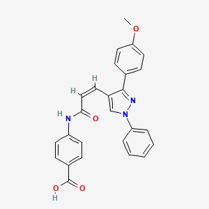 4-({3-[3-(4-methoxyphenyl)-1-phenyl-1H-pyrazol-4-yl]acryloyl}amino)benzoic acid
