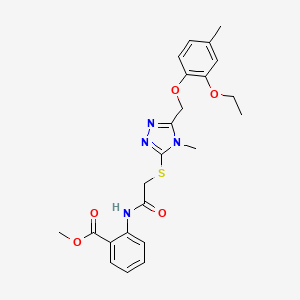 molecular formula C23H26N4O5S B4655231 methyl 2-{[({5-[(2-ethoxy-4-methylphenoxy)methyl]-4-methyl-4H-1,2,4-triazol-3-yl}thio)acetyl]amino}benzoate 