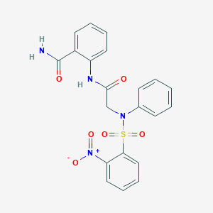 molecular formula C21H18N4O6S B4655315 2-({N-[(2-nitrophenyl)sulfonyl]-N-phenylglycyl}amino)benzamide 