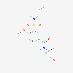 molecular formula C15H24N2O5S B4655316 4-methoxy-N-(2-methoxy-1-methylethyl)-3-[(propylamino)sulfonyl]benzamide 