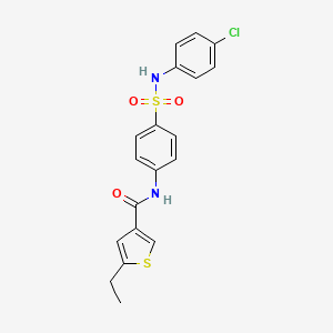 molecular formula C19H17ClN2O3S2 B4655329 N-(4-{[(4-chlorophenyl)amino]sulfonyl}phenyl)-5-ethyl-3-thiophenecarboxamide 