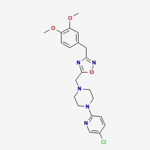 molecular formula C21H24ClN5O3 B4655339 1-(5-chloro-2-pyridinyl)-4-{[3-(3,4-dimethoxybenzyl)-1,2,4-oxadiazol-5-yl]methyl}piperazine 