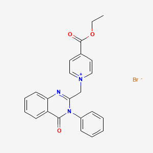 molecular formula C23H20BrN3O3 B4655343 4-(ethoxycarbonyl)-1-[(4-oxo-3-phenyl-3,4-dihydro-2-quinazolinyl)methyl]pyridinium bromide 