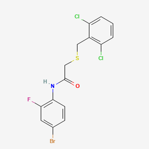 molecular formula C15H11BrCl2FNOS B4655352 N-(4-bromo-2-fluorophenyl)-2-[(2,6-dichlorobenzyl)thio]acetamide 
