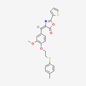 molecular formula C24H21NO4S2 B4655357 4-(3-methoxy-4-{2-[(4-methylphenyl)thio]ethoxy}benzylidene)-2-(2-thienyl)-1,3-oxazol-5(4H)-one 