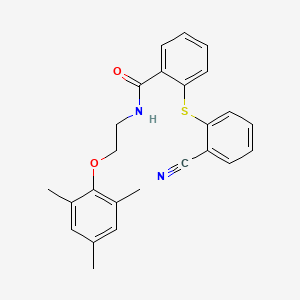 molecular formula C25H24N2O2S B4655378 2-[(2-cyanophenyl)thio]-N-[2-(mesityloxy)ethyl]benzamide 
