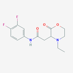 molecular formula C14H16F2N2O3 B4655406 N-(3,4-difluorophenyl)-2-(4-ethyl-2-oxo-3-morpholinyl)acetamide 