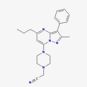 [4-(2-methyl-3-phenyl-5-propylpyrazolo[1,5-a]pyrimidin-7-yl)-1-piperazinyl]acetonitrile