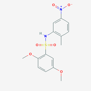 molecular formula C15H16N2O6S B4655431 2,5-dimethoxy-N-(2-methyl-5-nitrophenyl)benzenesulfonamide 
