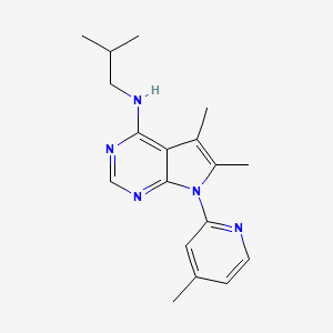 molecular formula C18H23N5 B4655433 N-isobutyl-5,6-dimethyl-7-(4-methyl-2-pyridinyl)-7H-pyrrolo[2,3-d]pyrimidin-4-amine 