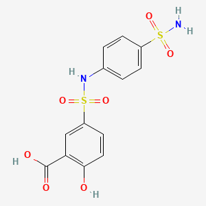 molecular formula C13H12N2O7S2 B4655447 5-({[4-(aminosulfonyl)phenyl]amino}sulfonyl)-2-hydroxybenzoic acid 