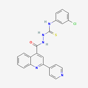 molecular formula C22H16ClN5OS B4655448 N-(3-chlorophenyl)-2-{[2-(4-pyridinyl)-4-quinolinyl]carbonyl}hydrazinecarbothioamide 