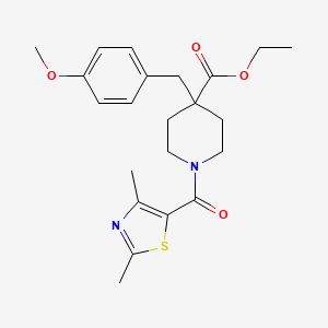 molecular formula C22H28N2O4S B4655451 ethyl 1-[(2,4-dimethyl-1,3-thiazol-5-yl)carbonyl]-4-(4-methoxybenzyl)-4-piperidinecarboxylate 