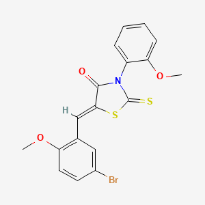 molecular formula C18H14BrNO3S2 B4655465 5-(5-bromo-2-methoxybenzylidene)-3-(2-methoxyphenyl)-2-thioxo-1,3-thiazolidin-4-one 