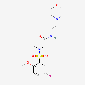 molecular formula C16H24FN3O5S B4655473 N~2~-[(5-fluoro-2-methoxyphenyl)sulfonyl]-N~2~-methyl-N~1~-[2-(4-morpholinyl)ethyl]glycinamide 