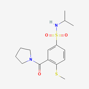 molecular formula C15H22N2O3S2 B4655499 N-isopropyl-4-(methylthio)-3-(1-pyrrolidinylcarbonyl)benzenesulfonamide 