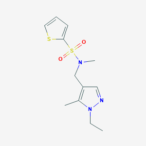 molecular formula C12H17N3O2S2 B4655512 N-[(1-ethyl-5-methyl-1H-pyrazol-4-yl)methyl]-N-methyl-2-thiophenesulfonamide 