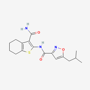 molecular formula C17H21N3O3S B4655523 N-[3-(aminocarbonyl)-4,5,6,7-tetrahydro-1-benzothien-2-yl]-5-isobutyl-3-isoxazolecarboxamide 
