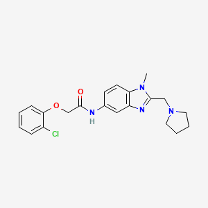 molecular formula C21H23ClN4O2 B4655528 2-(2-chlorophenoxy)-N-[1-methyl-2-(1-pyrrolidinylmethyl)-1H-benzimidazol-5-yl]acetamide 