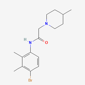 molecular formula C16H23BrN2O B4655536 N-(4-bromo-2,3-dimethylphenyl)-2-(4-methyl-1-piperidinyl)acetamide 