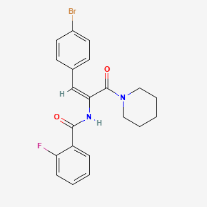N-[2-(4-bromophenyl)-1-(1-piperidinylcarbonyl)vinyl]-2-fluorobenzamide