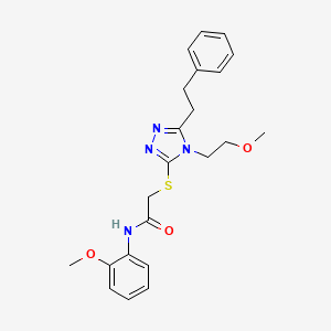 molecular formula C22H26N4O3S B4655551 2-{[4-(2-methoxyethyl)-5-(2-phenylethyl)-4H-1,2,4-triazol-3-yl]thio}-N-(2-methoxyphenyl)acetamide 