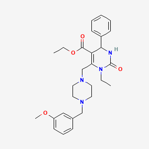 molecular formula C28H36N4O4 B4655565 ethyl 1-ethyl-6-{[4-(3-methoxybenzyl)-1-piperazinyl]methyl}-2-oxo-4-phenyl-1,2,3,4-tetrahydro-5-pyrimidinecarboxylate 