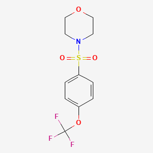 molecular formula C11H12F3NO4S B4655596 4-{[4-(trifluoromethoxy)phenyl]sulfonyl}morpholine 