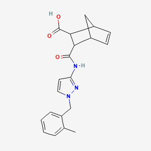 molecular formula C20H21N3O3 B4655608 3-({[1-(2-methylbenzyl)-1H-pyrazol-3-yl]amino}carbonyl)bicyclo[2.2.1]hept-5-ene-2-carboxylic acid 