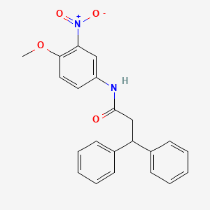 molecular formula C22H20N2O4 B4655619 N-(4-methoxy-3-nitrophenyl)-3,3-diphenylpropanamide 