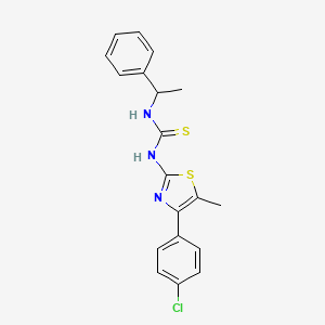 molecular formula C19H18ClN3S2 B4655650 N-[4-(4-chlorophenyl)-5-methyl-1,3-thiazol-2-yl]-N'-(1-phenylethyl)thiourea 