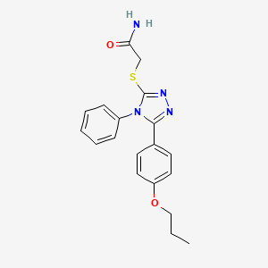 molecular formula C19H20N4O2S B4655672 2-{[4-phenyl-5-(4-propoxyphenyl)-4H-1,2,4-triazol-3-yl]thio}acetamide 